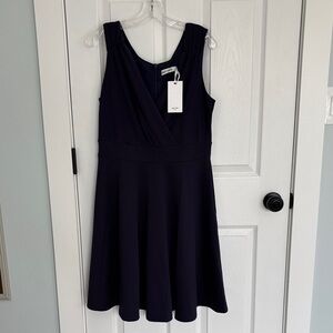 Grace Karin Navy Sleeveless V-Neck Midi Fit-and-Flare Dress NWT